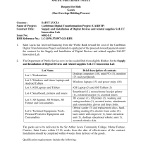 Government of Saint Lucia: Caribbean Digital Transformation Project (CARDTP) - Supply and Installation of Digital Devices and related supplies SALCC Innovation Lab